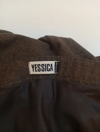 Falda midi marrón lana C&A