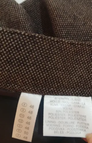 Falda midi marrón lana C&A