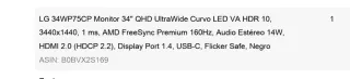 Monitor LG Ultrawide 34 Curvo Gamer