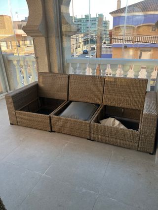 Sofá Exterior 3 Plazas Mimbre
