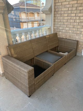 Sofá Exterior 3 Plazas Mimbre