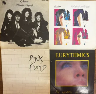 4 Vinili 45rpm Queen, Elton John, Pink Floyd, Eurythmics