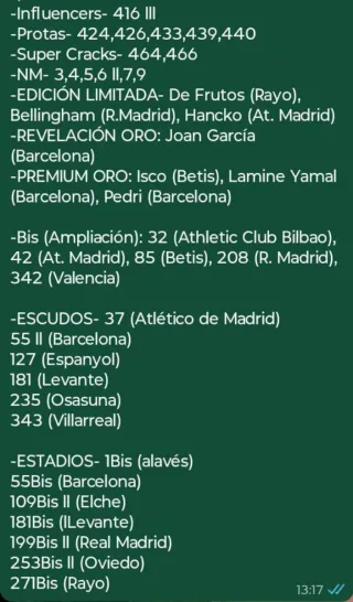 Cambio cromos Panini Adrenalyn LaLiga 2025-26