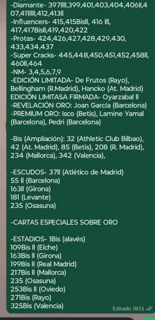 Cambio cromos Panini Adrenalyn LaLiga 2025-26