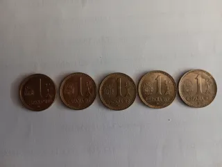 5 Monedas 1 Peseta España 1982