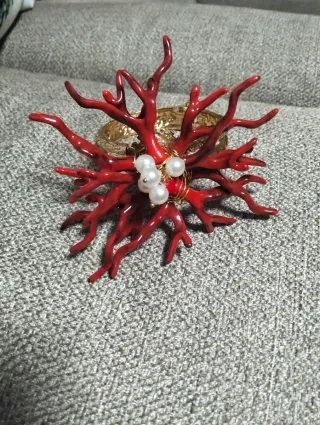 Brazalete Coral Rojo y Perlas sin estrenar