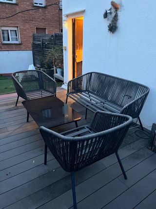 Conjunto Terraza Exterior Sofá y Sillones