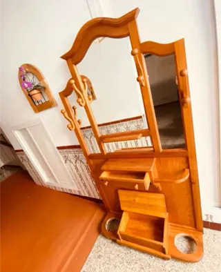 Mueble recibidor/perchero de madera