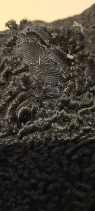 Abrigo de astracán YVONNE negro