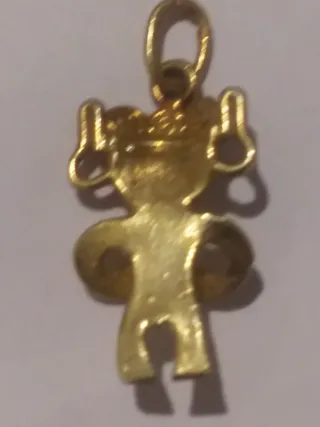 Cadena Oro18k Nueva,con colgante precolombino oro