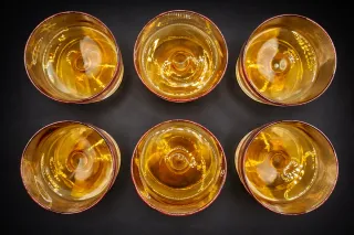 Set 6 Copas Champán/Postre Ambar