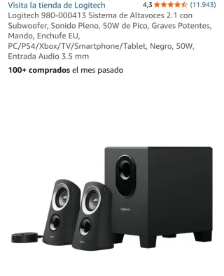 Altavoces Logitech Z313 2.1 Subwoofer 50W