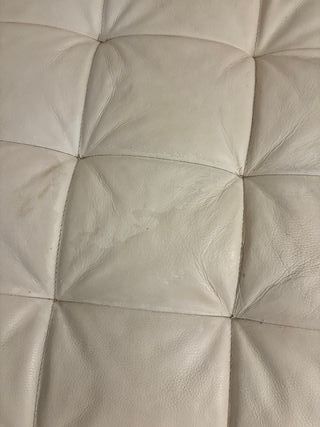 Sillon chaiselongue de piel blanco crema