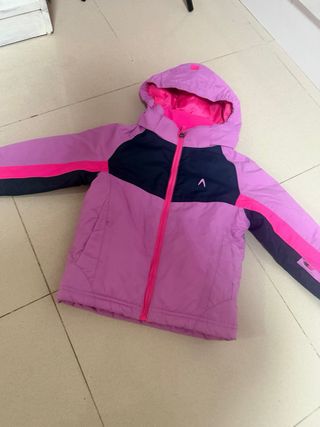 Traje de nieve infantil rosa y morado