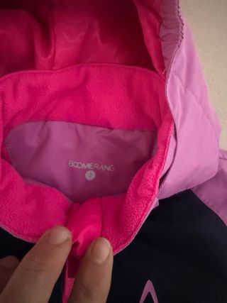 Traje de nieve infantil rosa y morado