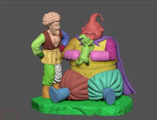 Figura Resina Buu y Mr. Satán