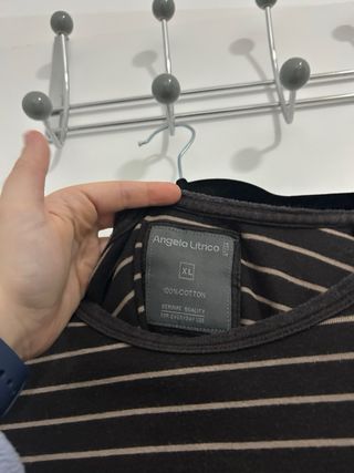 Jersey de rayas beige y marrón