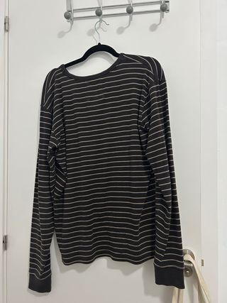 Jersey de rayas beige y marrón