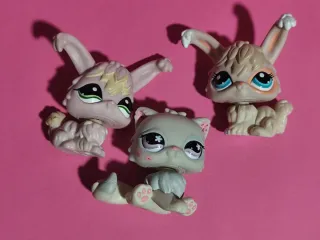 Lote 3 LPS Gato y Conejos