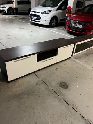 Mueble TV salón + vitrina + baldas