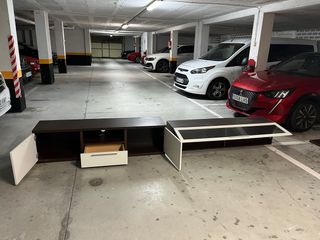 Mueble TV salón + vitrina + baldas