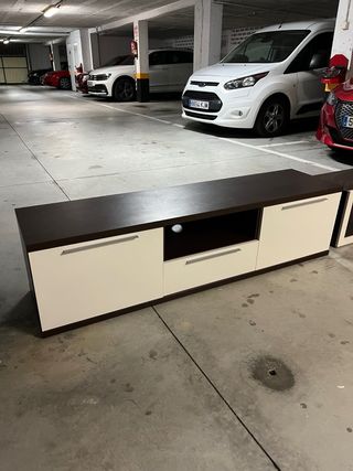 Mueble TV salón + vitrina + baldas