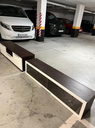 Mueble TV salón + vitrina + baldas