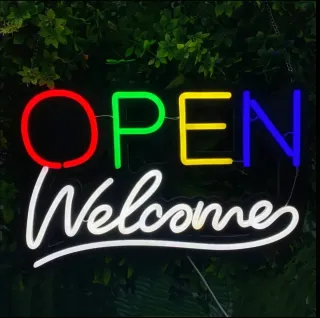 Lampada Neon LED "OPEN Welcome" maxi