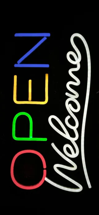Lampada Neon LED "OPEN Welcome" maxi