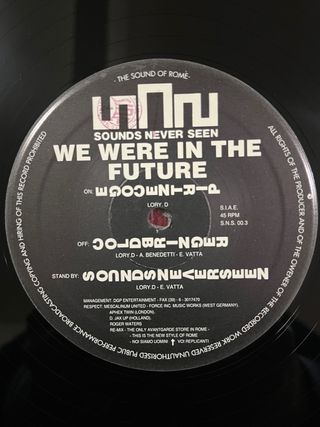 Lory D "We Were In The Future" (SNS 003) vinile