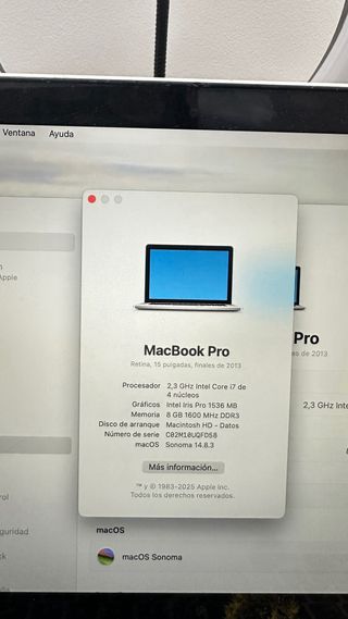 MacBook Pro A1398 Plata