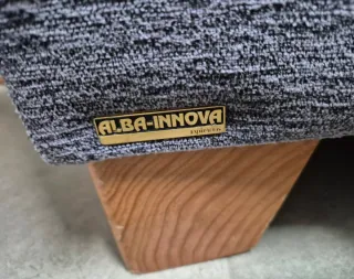 Sofá 3+2 plazas tela blanco y gris