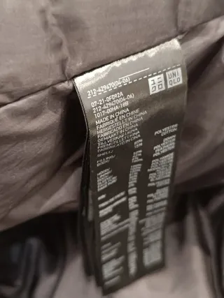 Uniqlo Chaquetón Plumas Ultra Cálido XXL Negro mat