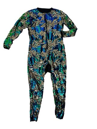 Disfraz Mono Carnaval Pareja lentejuelas hojas