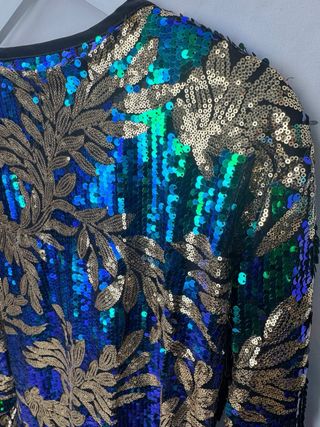 Disfraz Mono Carnaval Pareja lentejuelas hojas