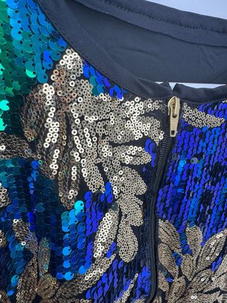 Disfraz Mono Carnaval Pareja lentejuelas hojas