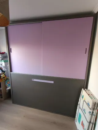 Mueble juvenil con cama abatible y colchón