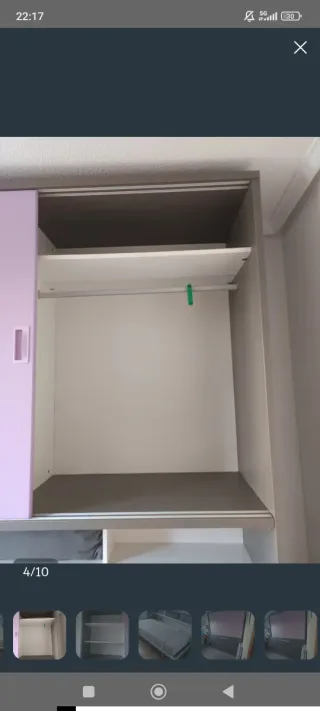 Mueble juvenil con cama abatible y colchón