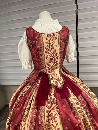 Traje Fallera Beige y Rojo