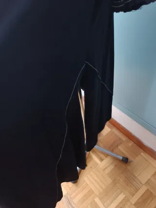 Vestido Negro Zara Manga Larga