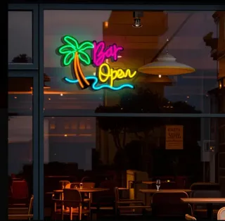 Lampada Neon LED "Palma BAR Aperto"