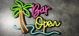 Lampada Neon LED "Palma BAR Aperto"