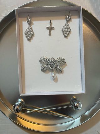 Aderezo Fallera Niña Plata y Perlas