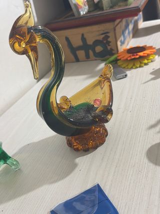 Vetri di Murano: Cigno e Gallo