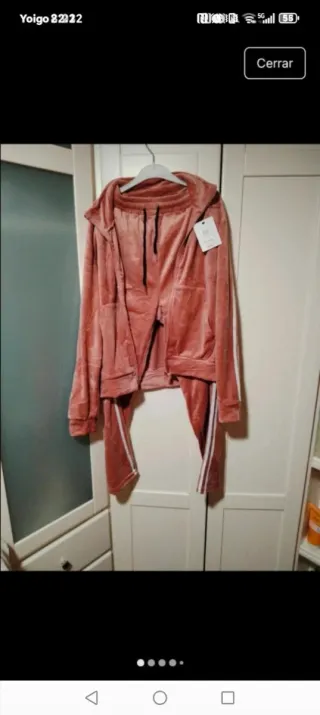 Conjunto chándal rosa terciopelo