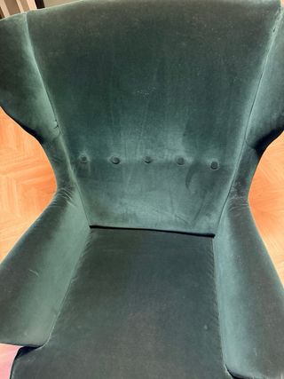 Sofá ikea de terciopelo verde