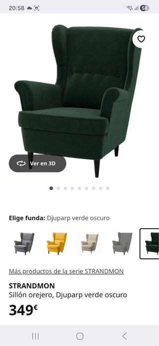 Sofá ikea de terciopelo verde
