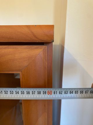 Mueble TV madera con vitrina