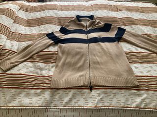 Rebeca Beige y Azul con Cremallera