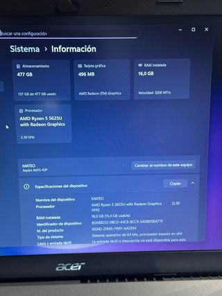 Acer Aspire Go 15 nuevo PRECIO REBAJADO HOY!!!